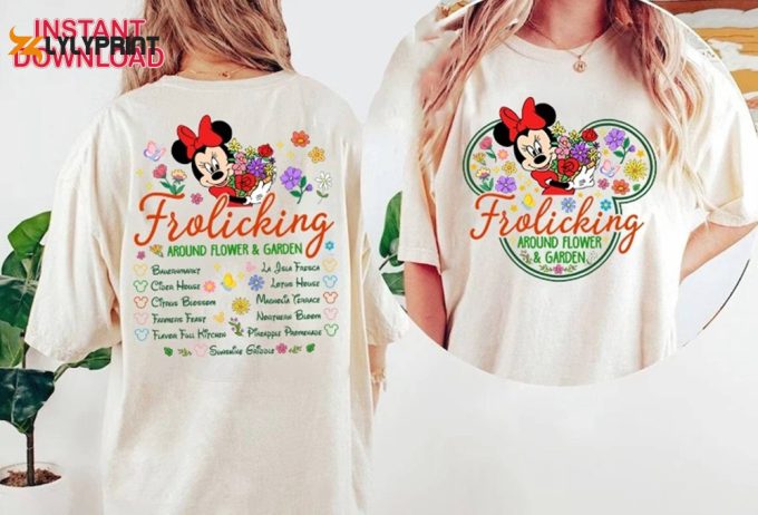 Mickey Minnie Epcot World Tour Tee - Disneyland Flower And Garden Orange Bird Family Trip 1