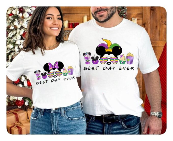 Mickey Minnie Mardi Gras 2024 Shirt: Best Day At Disneyland! Fat Tuesday &Amp; Wdw Disneyworld 2