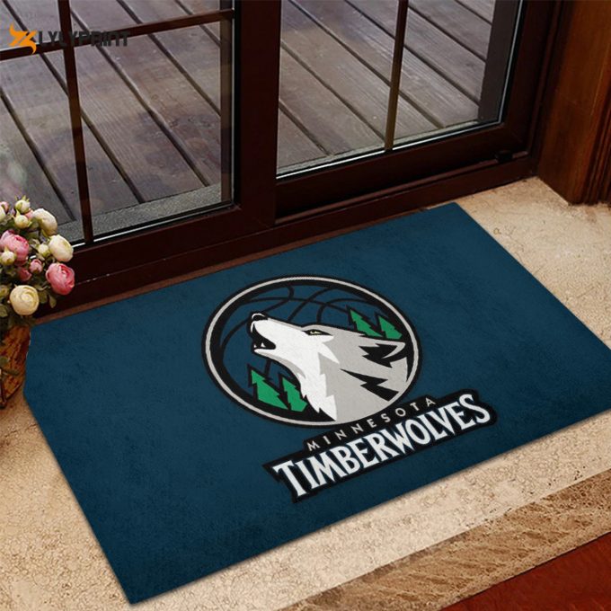 Minnesota Timberwolves Emblem Home Decor 2024 Foldable Doormat Indoor Outdoor Welcome Mat Home Decor 1