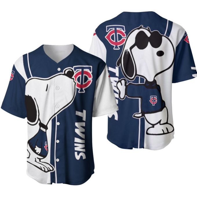 Minnesota Twins Snoopy Lover Printed Baseball Jersey Gifts For Fans 2