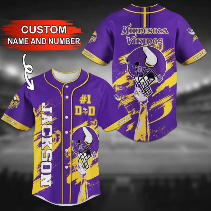 Minnesota Vikings Personalized Baseball Jersey Gift For Men Women 2