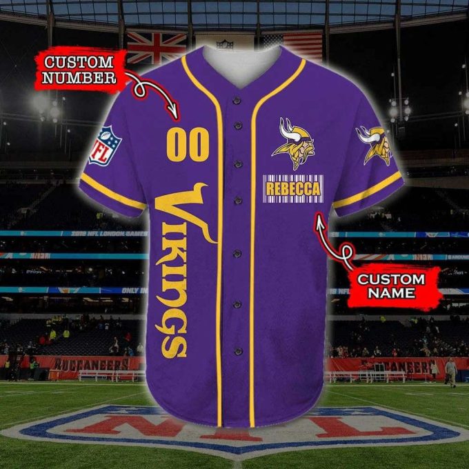 Minnesota Vikings Personalized Baseball Jersey Gift For Men Women 4
