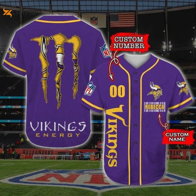 Minnesota Vikings Personalized Baseball Jersey Gift For Men Women 1
