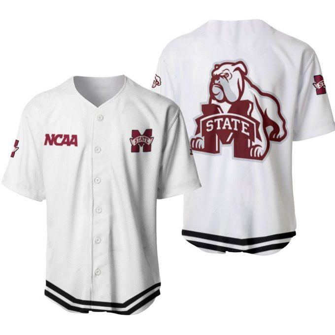 Mississippi State Bulldogs Classic White With Mascot Gift For Mississippi State Bulldogs Fans Baseball Jersey Gifts For Fans 2