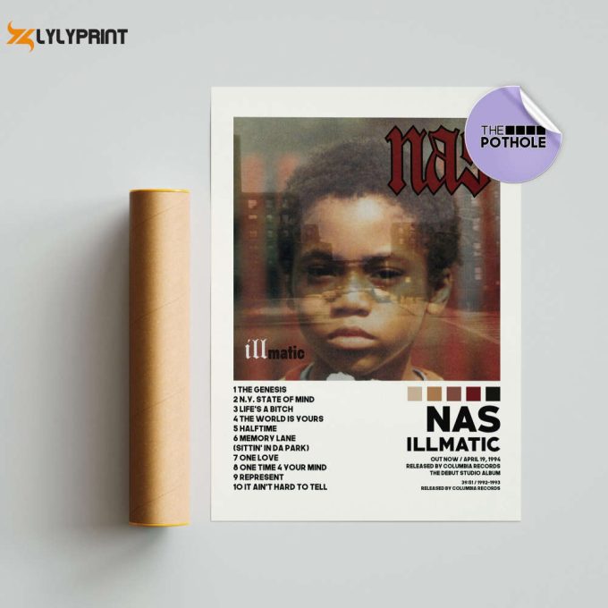 Nas Posters / Illmatic Poster, Tracklist Album Cover Poster, Print Wall Art, Custom Poster, Nas, Illmatic 1