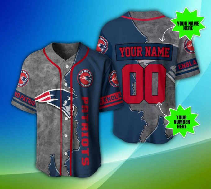 New England Patriots Personalized Baseball Jersey Fan Gifts 2