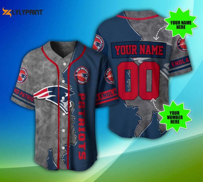 New England Patriots Personalized Baseball Jersey Fan Gifts 1