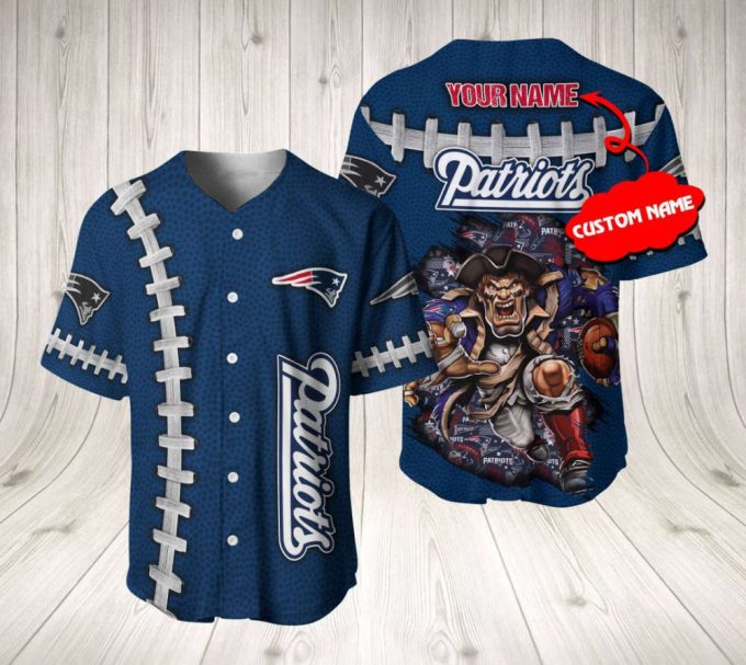 New England Patriots Personalized Baseball Jersey 2