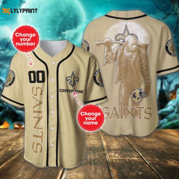 New Orleans Saints Personalized Baseball Jersey Fan Gifts 1