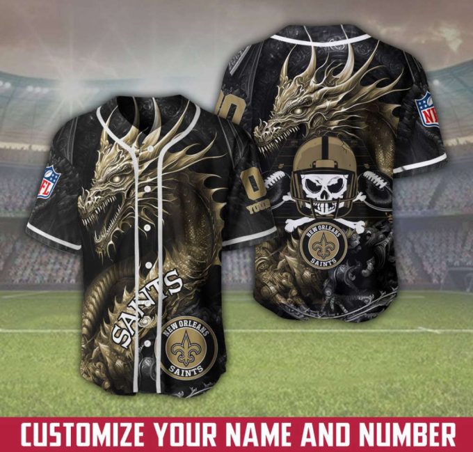 New Orleans Saints Personalized Baseball Jersey 2