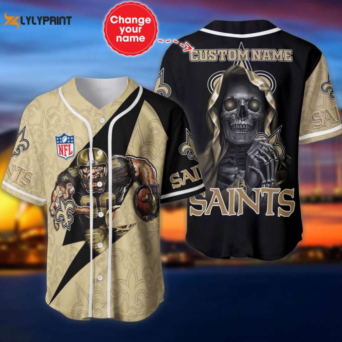 New Orleans Saints Personalized Baseball Jersey 1