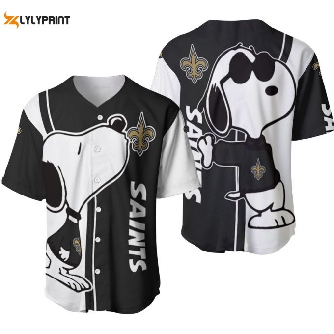 New Orleans Saints Snoopy Lover Printed Baseball Jersey Gifts For Fans 1