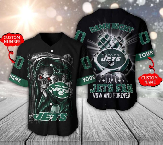 New York Jets Baseball Jersey Personalized Skull Damn Right Gift For Men Women 2