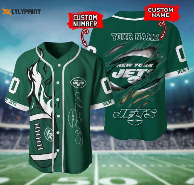New York Jets Personalized Baseball Jersey Fan Gifts 1