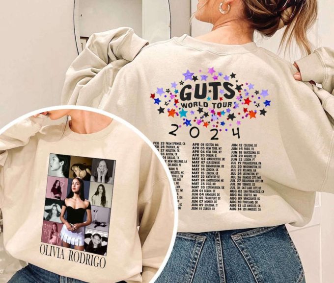 Olivia Guts Tour 2024 Shirt, Olivia Rodrigo Guts Sweatshirt, Olivia Track List Aesthetic Merch, Olivia New Album Guts Hoodie 2