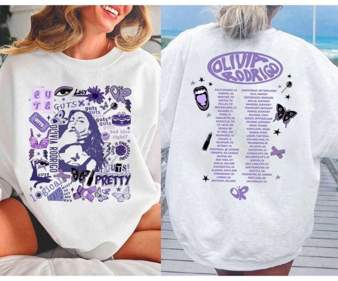 Olivia Guts Tour Shirt, Olivia Rodrigo Sweatshirt, Olivia Rodrigo Guts Hoodie, Guts Tour Shirt, Tour 2024 Shirt Unisex Gift For Fan 2