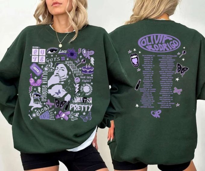 Olivia Guts Tour Shirt, Olivia Rodrigo Sweatshirt, Olivia Rodrigo Guts Hoodie, Guts Tour Shirt, Tour 2024 Shirt Unisex Gift For Fan 5
