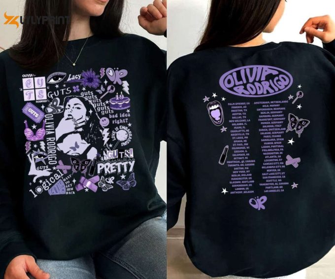 Olivia Guts Tour Shirt, Olivia Rodrigo Sweatshirt, Olivia Rodrigo Guts Hoodie, Guts Tour Shirt, Tour 2024 Shirt Unisex Gift For Fan 1