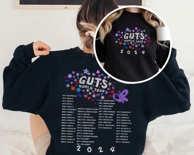Olivia R 2024 World Tour Guts Shirt, Rodrigo Tour Sweatshirt, Soft Style Olivia Hoodie Gift For Music Lover 2