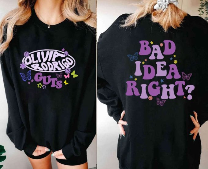 Olivia Rodrigo Guts Album Shirt, Bad Idea Right Sweatshirt, Olivia Sour Tour Hoodie, Vampire New Single Shirt Gift For Music Lover 2