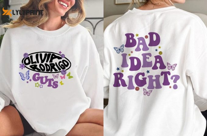 Olivia Rodrigo Guts Album Shirt, Bad Idea Right Sweatshirt, Olivia Sour Tour Hoodie, Vampire New Single Shirt Gift For Music Lover 1