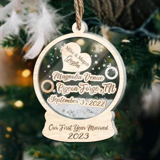 Our First Year Married Ornament First Christmas Married Ornament Personalized Christmas Ornament Christmas Tree Ornaments Wedding Gift 2