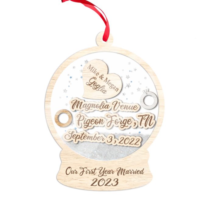 Our First Year Married Ornament First Christmas Married Ornament Personalized Christmas Ornament Christmas Tree Ornaments Wedding Gift 5