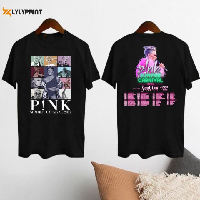 P!Nk Pink On Tour 2024 T-Shirt, Graphic P!Nk Pink Singer Shirt, P!Nk 2024 Concert Merch, Summer Carnival 2024 Pink Tee, Pink Fan Gift Shirt 1