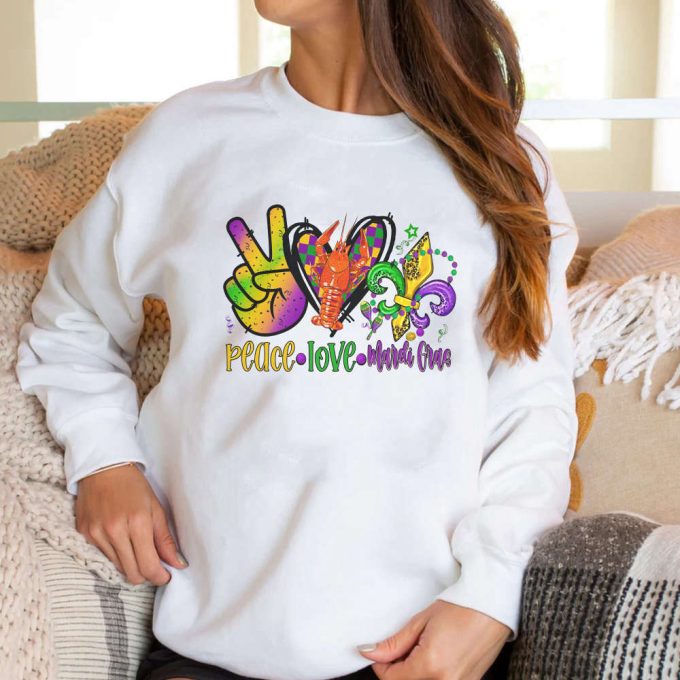 Peace Love Mardi Gras Shirt, Mardi Gras Shirt, Peace Shirt, For Men Women 1