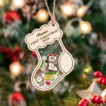 Personalized Baby’s First Christmas Ornament 2023 Personalized Birth Stats Baby Announcement Newborn New Baby Gift Baby Gift