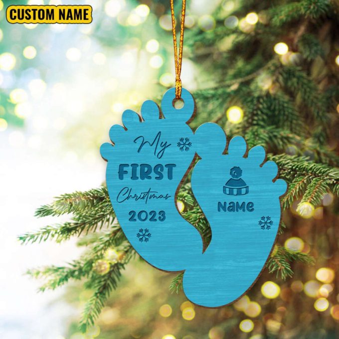 Personalized Baby'S First Christmas Ornament Baby Feet Ornament My First Christmas 2023 Gift Baby Announcement Gift Christmas Decor 2