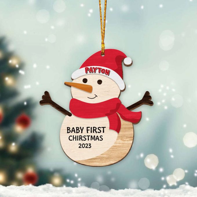 Personalized Baby'S First Christmas Ornament Baby Snowman Ornament My First Christmas 2023 Gift Baby Announcement Christmas Snowman Gift 2