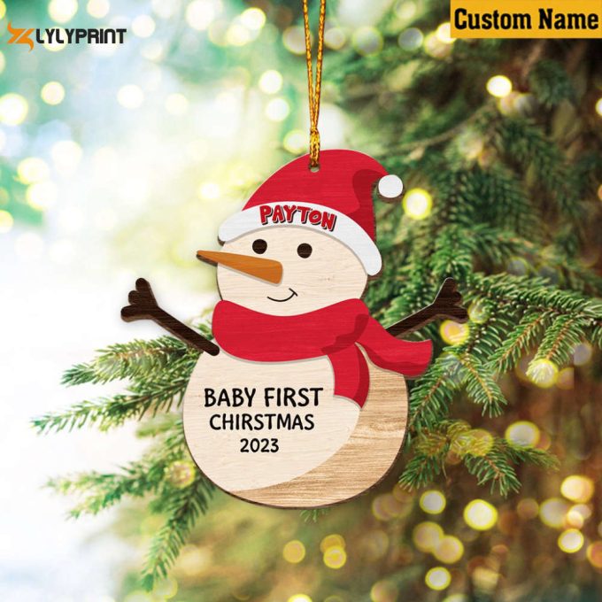 Personalized Baby'S First Christmas Ornament Baby Snowman Ornament My First Christmas 2023 Gift Baby Announcement Christmas Snowman Gift 1