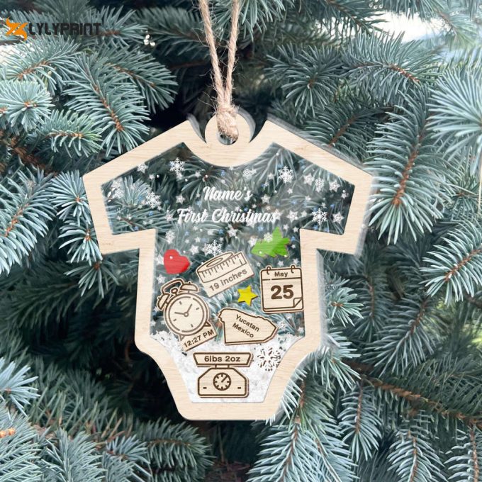Personalized Baby'S First Christmas Ornament Christmas Body Suit Ornament Family Ornament Christmas Gift For Family Christmas Tree Decor 1