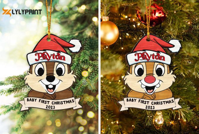 Personalized Baby'S First Christmas Ornament Christmas Chip And Dale Ornament My First Christmas 2023 Gift Baby Gift Christmas Decor 1