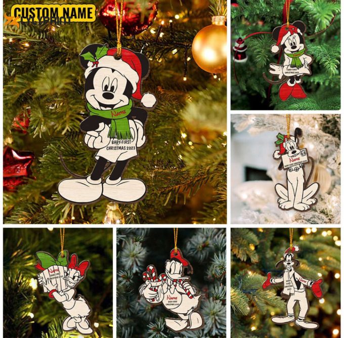 Personalized Baby'S First Christmas Ornament Christmas Mickey And Friends Ornament My First Christmas 2023 Gift Minnie Donald Daisy Gift 1