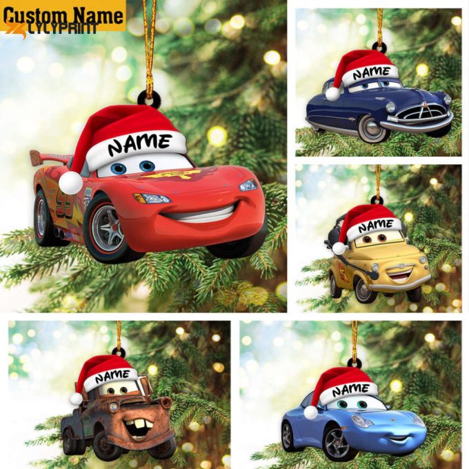 Personalized Christmas Disney Cars Ornament Christmas Lightning Mcqueen Ornament Christmas Decor Hudson Luigi Mater Carrera Gift 1