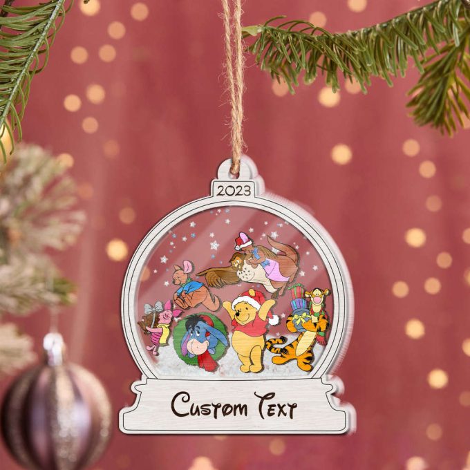 Personalized Christmas Ornament Winnie The Pooh Ornament Christmas Pooh Ornament Pooh And Friends Christmas Tree Ornaments 3