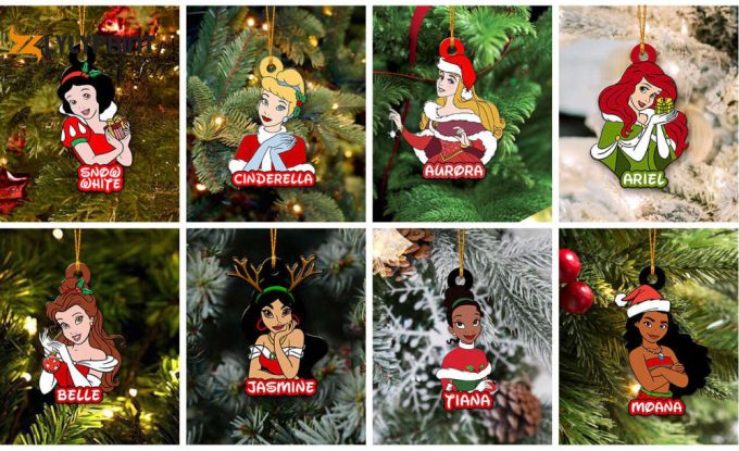 Personalized Disney Princess Ornament Christmas Princess Ornament Christmas Baby Ornament Princess Moana Ariel Gift Gift For Daughter 1