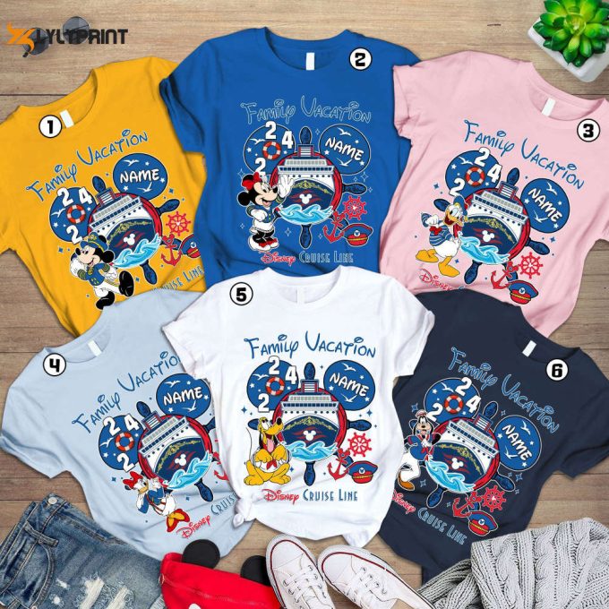 2024 Personalized Disneyland Cruise Shirt Mickey &Amp;Amp; Friends Matching Family Custom Name Cruise Squad Shirt 1