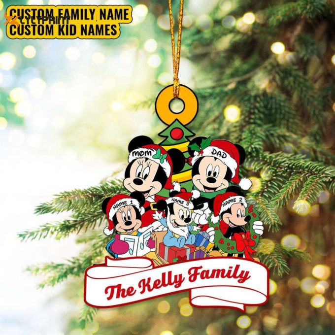 Personalized Family Christmas Ornament Disney'S Family Ornament Christmas Mickey And Minnie Ornament Christmas Family Matching Gift 1