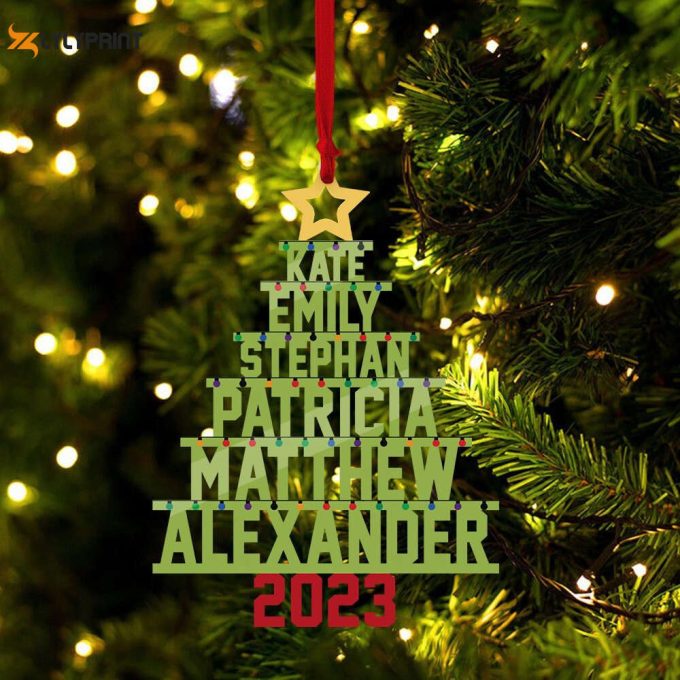 Personalized Family Name Christmas Ornament Christmas Tree Ornament With Family Names Christmas Tree Name Ornament 2023 Family Ornament 1