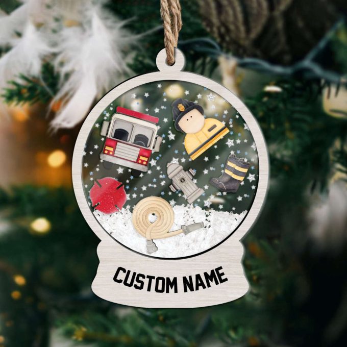 Personalized Firefighter Ornament Personalized Firefighter Armor Proud Firefighter Ornament Firefighter Gift Firefighter Keepsake 2