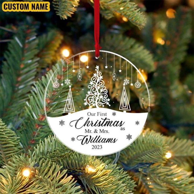 Personalized First Christmas Married Ornament Mr And Mrs Tree Christmas Ornament Our First Christmas Married As Mr And Mrs Ornament 2023 2