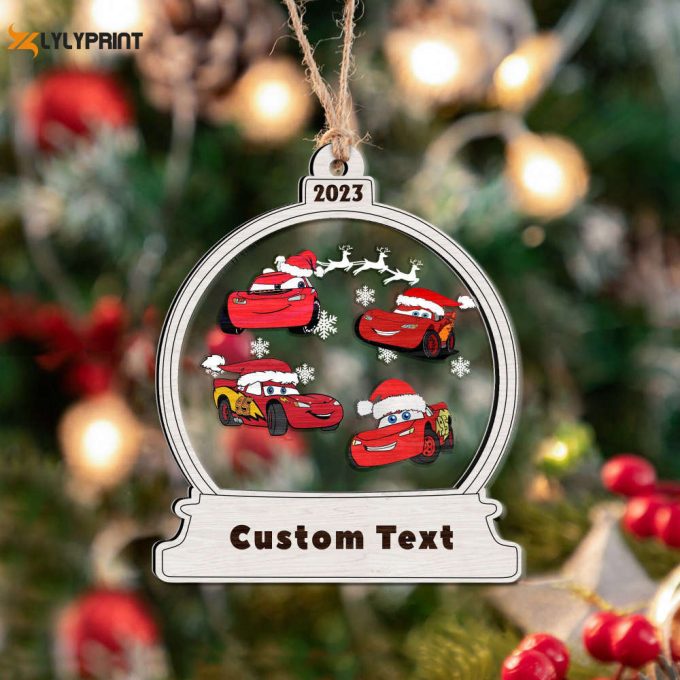 Personalized Lightning Mcqueen Ornaments Disney Cars Christmas Ornament Car Racer Ornament Pixar Car Ornaments Xmas Gift Tree Ornament 1