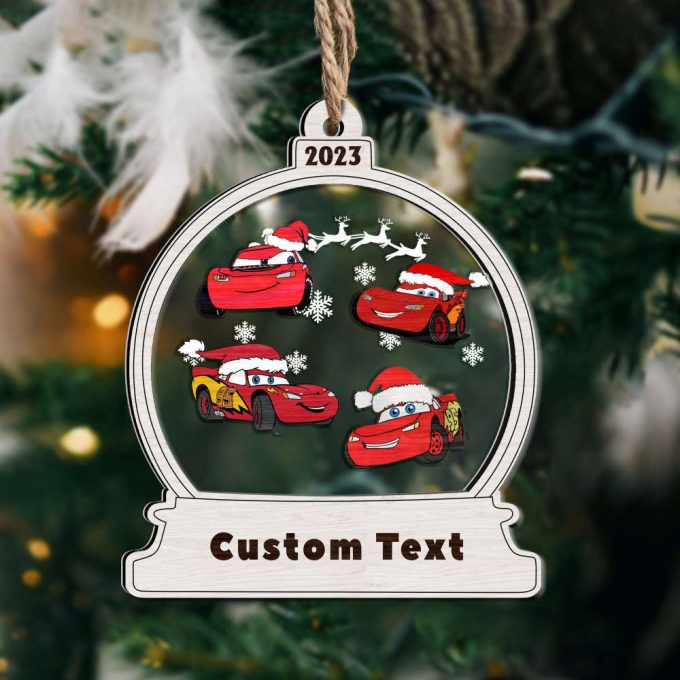 Personalized Lightning Mcqueen Ornaments Disney Cars Christmas Ornament Car Racer Ornament Pixar Car Ornaments Xmas Gift Tree Ornament 2