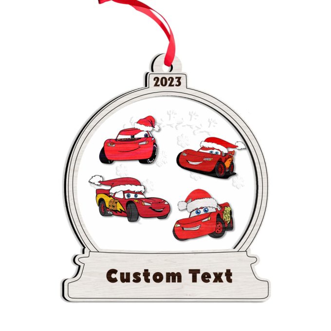 Personalized Lightning Mcqueen Ornaments Disney Cars Christmas Ornament Car Racer Ornament Pixar Car Ornaments Xmas Gift Tree Ornament 3