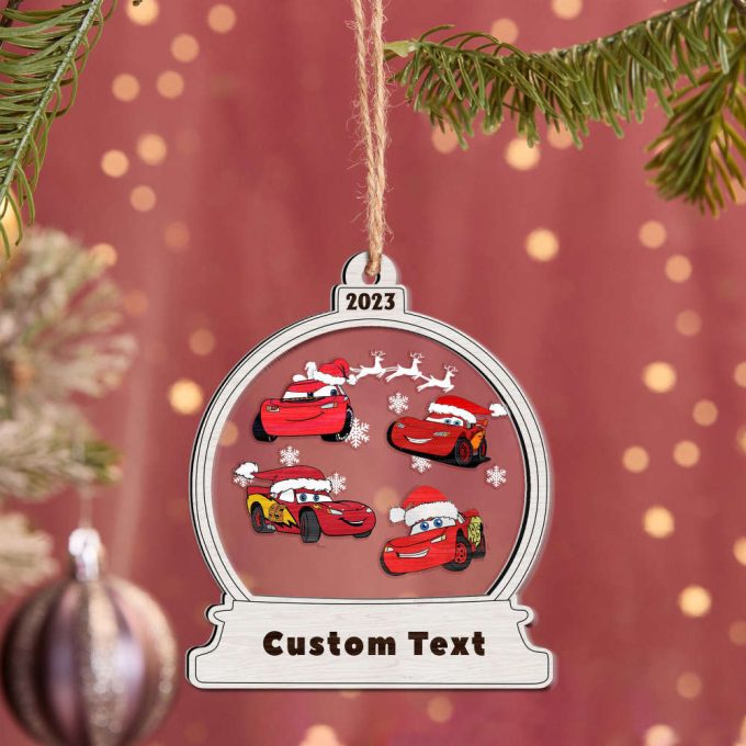 Personalized Lightning Mcqueen Ornaments Disney Cars Christmas Ornament Car Racer Ornament Pixar Car Ornaments Xmas Gift Tree Ornament 4