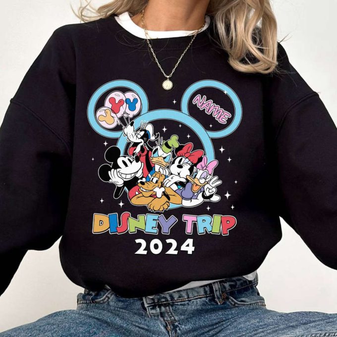 Disneyland Trip 2024 Shirt: Personalized Mickey &Amp; Friends Couple Family &Amp; Girl Group Vacation Shirts 2