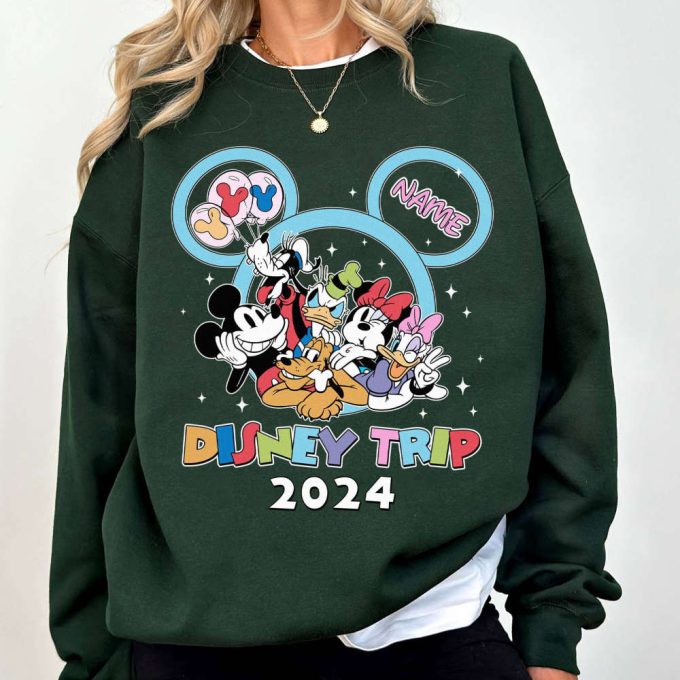 Disneyland Trip 2024 Shirt: Personalized Mickey &Amp; Friends Couple Family &Amp; Girl Group Vacation Shirts 3